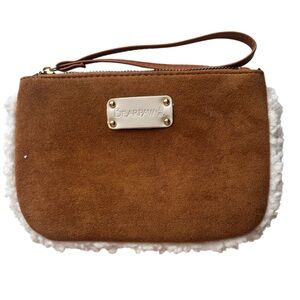 BearPaw Tan Wristlet with Shearling Trim NWOT